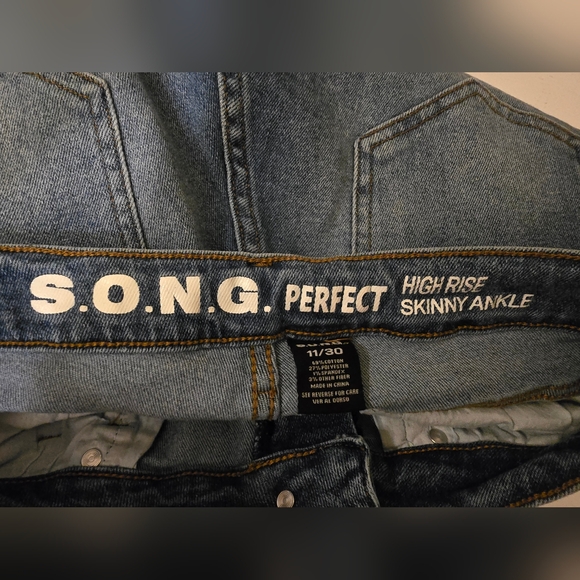 S.O.N.G. Perfect High Rise Skinny Ankle Jeans – Size 11/30 (30x26) - Picture 3 of 4